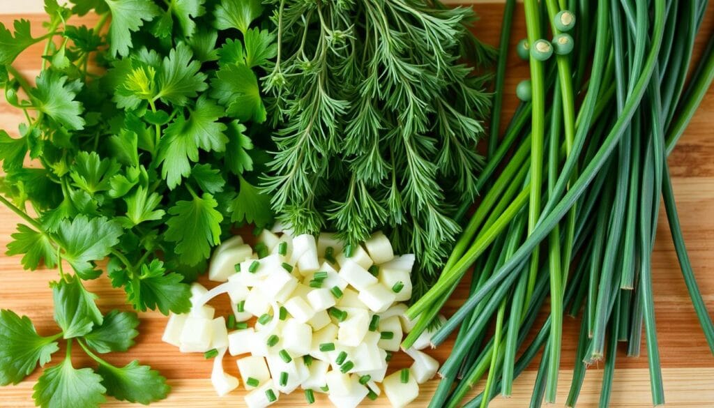 Fresh herbs for potato salad Fresh herbs for potato salad